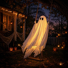 Lighted Swing Ghost with Wooden Board