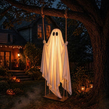 Lighted Swing Ghost with Wooden Board