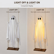 Lighted Swing Ghost with Wooden Board