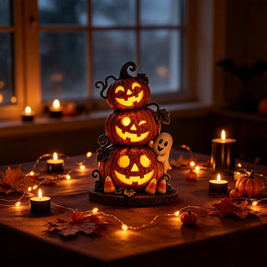 Halloween Stacked Pumpkin Lantern Ornaments